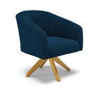 Poltrona Sala Decorativa Giratória Madeira Stella Bouclê D03