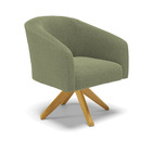 Poltrona Sala Decorativa Giratória Madeira Stella Bouclê D03