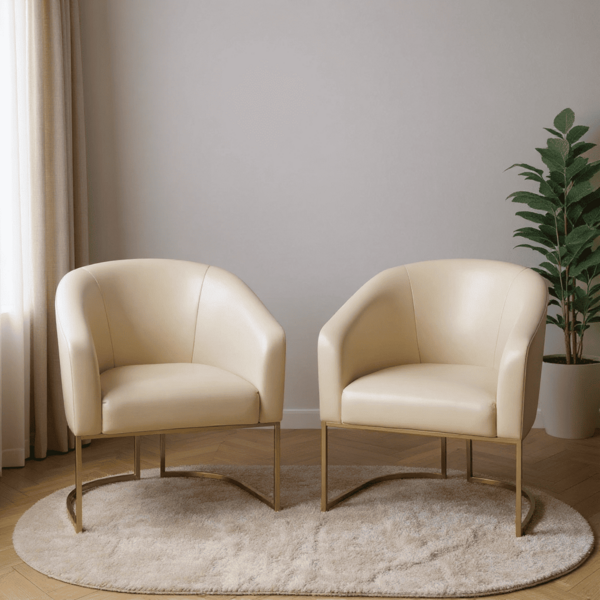 Poltrona Sala Decorativa Industrial Dourado Kit 2 Stella Sint