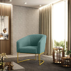 Poltrona Sala Decorativa Industrial Dourado Stella Bouclê Ver