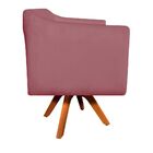 Poltrona Sala Decorativa Julia Giratória Madeira Suede M11- D