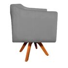 Poltrona Sala Decorativa Julia Giratória Madeira Suede M11- D
