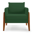 Poltrona Sala Decorativa Kit 02 Lana Veludo Base Madeira D03