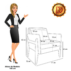 Poltrona Sala Decorativa Kit 02 Lana Veludo Base Madeira D03