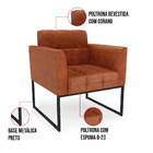 Poltrona Sala Decorativa Kit 2 Elisa Industrial Preto Sintéti