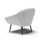 Poltrona Sala Decorativa Kit 2 Giovana Pé Aço Preto Suede D01