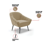 Poltrona Sala Decorativa Kit 2 Giovana Pé Aço Preto Suede D01