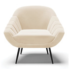 Poltrona Sala Decorativa Kit 2 Giovana Pé Aço Preto Suede D01