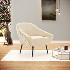 Poltrona Sala Decorativa Kit 2 Giovana Pé Aço Preto Suede D01