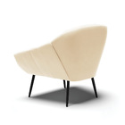 Poltrona Sala Decorativa Kit 2 Giovana Pé Aço Preto Suede D01