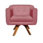 Poltrona Sala Decorativa Kit 2 Julia Giratória Madeira Suede