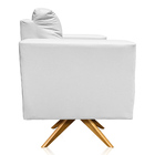 Poltrona Sala Decorativa Kit 2 Livia Giratória Madeira Sintét