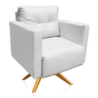 Poltrona Sala Decorativa Kit 2 Livia Giratória Madeira Sintét