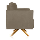 Poltrona Sala Decorativa Kit 2 Livia Giratória Madeira Suede