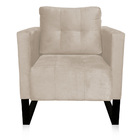 Poltrona Sala Decorativa Kit 2 Livia Industrial Preto Suede B