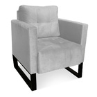 Poltrona Sala Decorativa Kit 2 Livia Industrial Preto Suede C