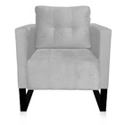 Poltrona Sala Decorativa Kit 2 Livia Industrial Preto Suede C