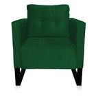 Poltrona Sala Decorativa Kit 2 Livia Industrial Preto Suede M