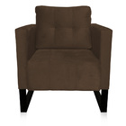 Poltrona Sala Decorativa Kit 2 Livia Industrial Preto Suede M