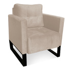 Poltrona Sala Decorativa Kit 2 Livia Industrial Preto Suede M