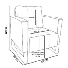 Poltrona Sala Decorativa Kit 2 Livia Industrial Preto Suede M