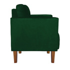 Poltrona Sala Decorativa Kit 2 Livia Pé Madeira Castanho Sued