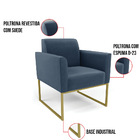 Poltrona Sala Decorativa Kit 2 Marisa Aço Industrial Dourado