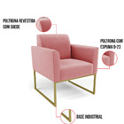 Poltrona Sala Decorativa Kit 2 Marisa Aço Industrial Dourado