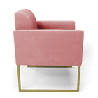 Poltrona Sala Decorativa Kit 2 Marisa Aço Industrial Dourado