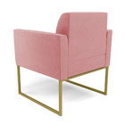 Poltrona Sala Decorativa Kit 2 Marisa Aço Industrial Dourado