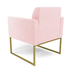 Poltrona Sala Decorativa Kit 2 Marisa Aço Industrial Dourado