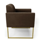 Poltrona Sala Decorativa Kit 2 Marisa Aço Industrial Dourado