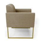 Poltrona Sala Decorativa Kit 2 Marisa Aço Industrial Dourado