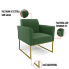Poltrona Sala Decorativa Kit 2 Marisa Aço Industrial Dourado