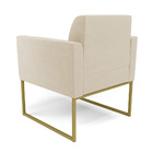 Poltrona Sala Decorativa Kit 2 Marisa Aço Industrial Dourado