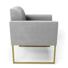 Poltrona Sala Decorativa Kit 2 Marisa Aço Industrial Dourado