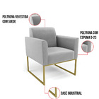 Poltrona Sala Decorativa Kit 2 Marisa Aço Industrial Dourado