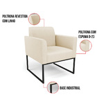 Poltrona Sala Decorativa Kit 2 Marisa Aço Industrial Preto Li