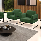 Poltrona Sala Decorativa Kit 2 Marisa Base Aço Industrial Alt