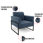 Poltrona Sala Decorativa Kit 2 Marisa Base Aço Industrial Alt