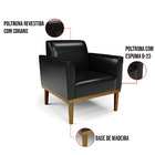 Poltrona Sala Decorativa Kit 2 Marisa Base Madeira Castanho S