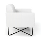 Poltrona Sala Decorativa Kit 2 Marisa Base X Industrial Preto