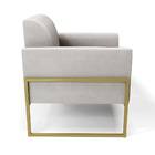 Poltrona Sala Decorativa Kit 2 Marisa Industrial Alta Dourada