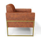 Poltrona Sala Decorativa Kit 2 Marisa Industrial Alta Dourada