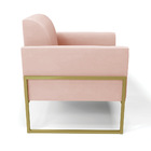 Poltrona Sala Decorativa Kit 2 Marisa Industrial Alta Dourada