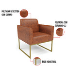 Poltrona Sala Decorativa Kit 2 Marisa Industrial Dourado Sint