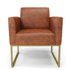 Poltrona Sala Decorativa Kit 2 Marisa Industrial Dourado Sint