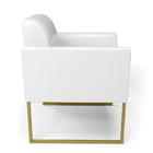 Poltrona Sala Decorativa Kit 2 Marisa Industrial Dourado Sint