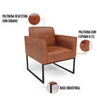 Poltrona Sala Decorativa Kit 2 Marisa Industrial Preto Sintét