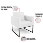 Poltrona Sala Decorativa Kit 2 Marisa Industrial Preto Sintét